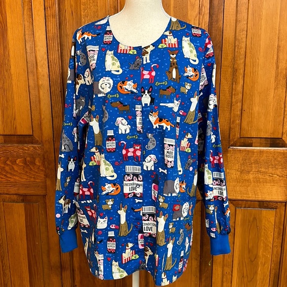 Dickies Jackets & Blazers - Dickies Animal Print Veterinarian/Groomers Scrub Jacket Size L